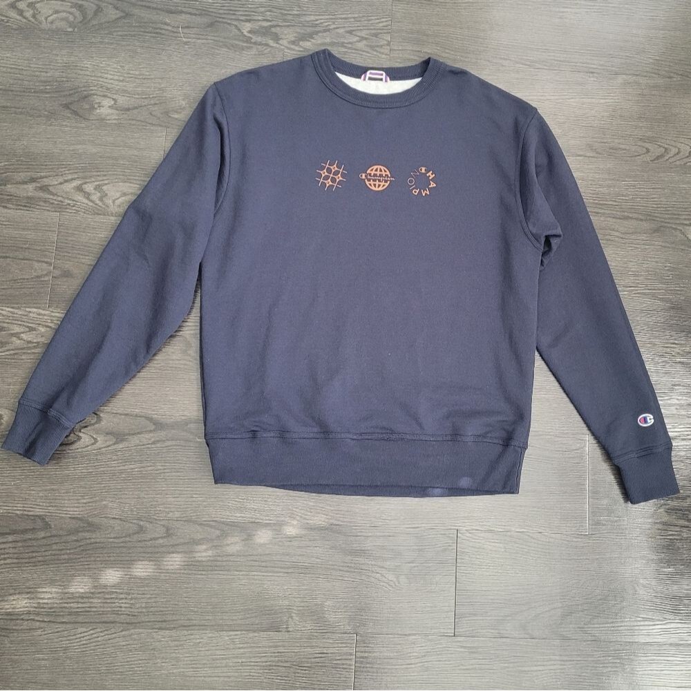 Champion Dark Blue Crewneck Sweater Men's Medium Tennisprep Preppy Fall